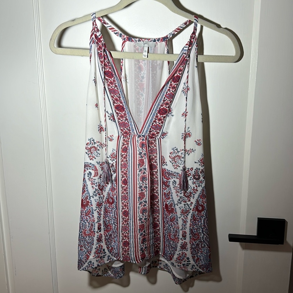 Joie Shara H halter tank top red white and blue Size XS
